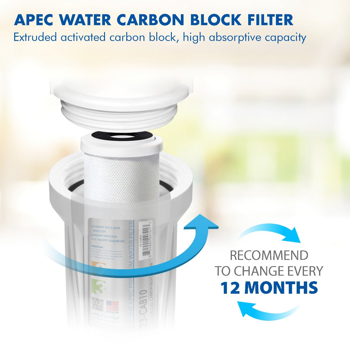 APEC RO Replacement Filters Pre-filter Set for All Under Counter ULTIMATE Reverse Osmosis Systems (Stages 1 - 3)