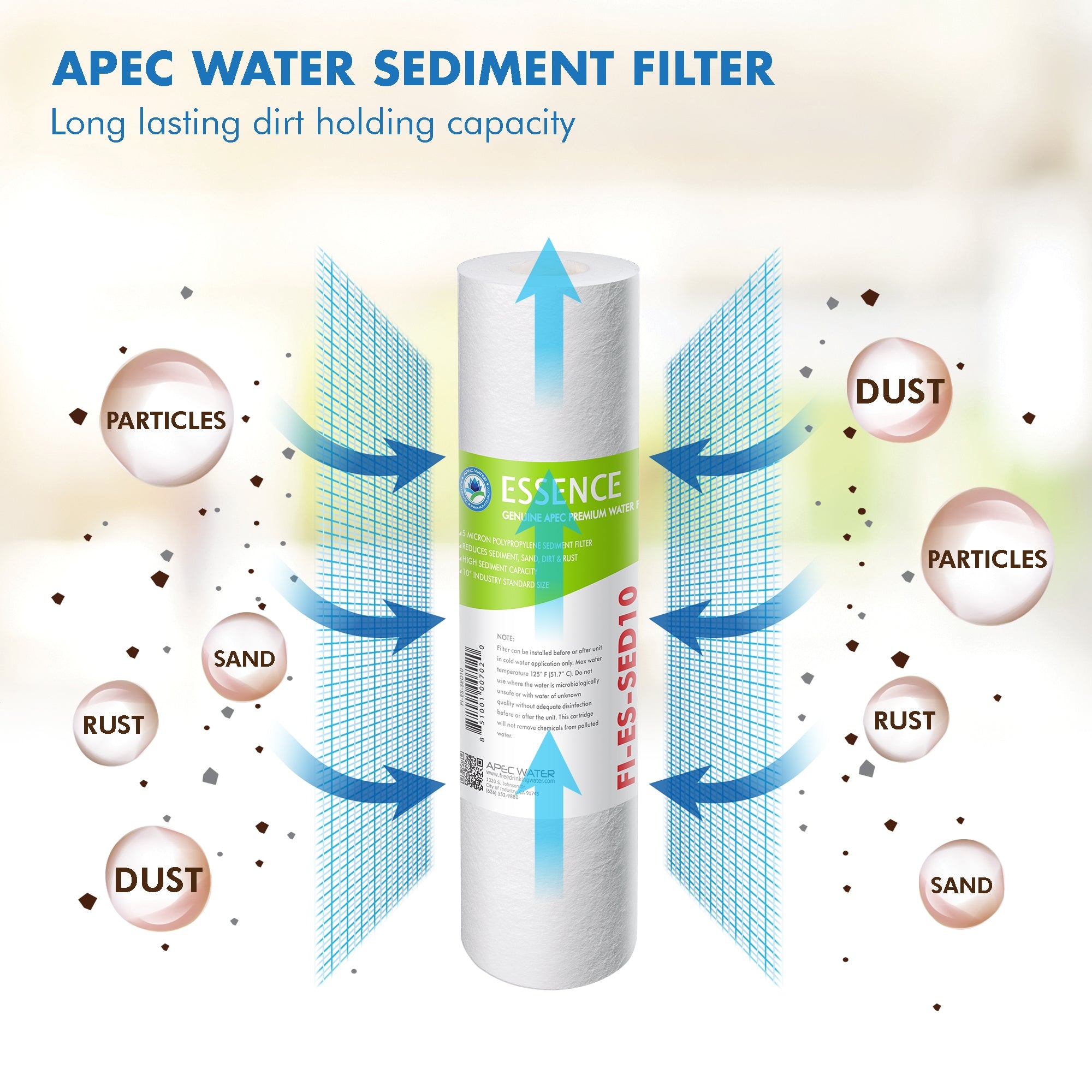 APEC RO Replacement Filters Pre-filter Set for All ESSENCE Reverse Osmosis Systems (Stages 1-3)