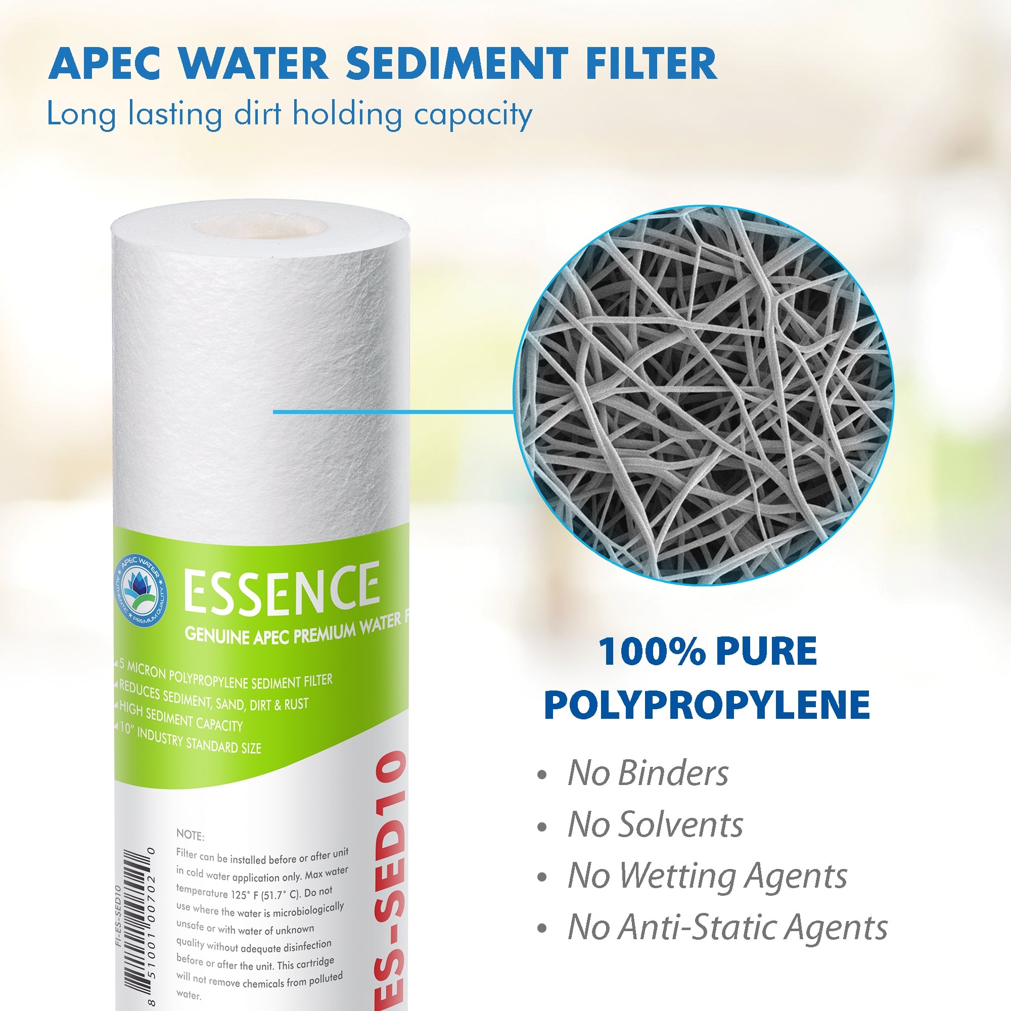 APEC RO Replacement Filters Pre-filter Set for All ESSENCE Reverse Osmosis Systems (Stages 1-3)