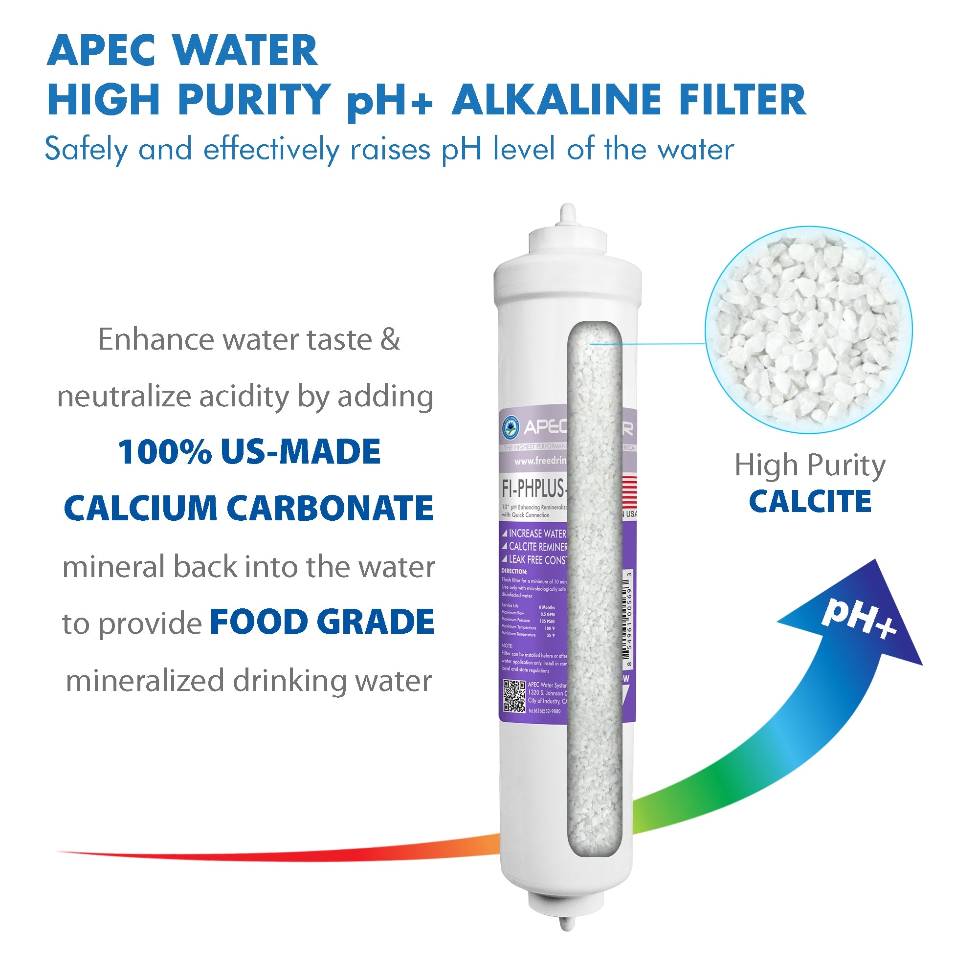 APEC RO Replacement Filters Complete Filter Set for ULTIMATE 90 GPD PH Reverse Osmosis 6-Stage Systems (Stages 1-6) - With 1/4"D Tubing