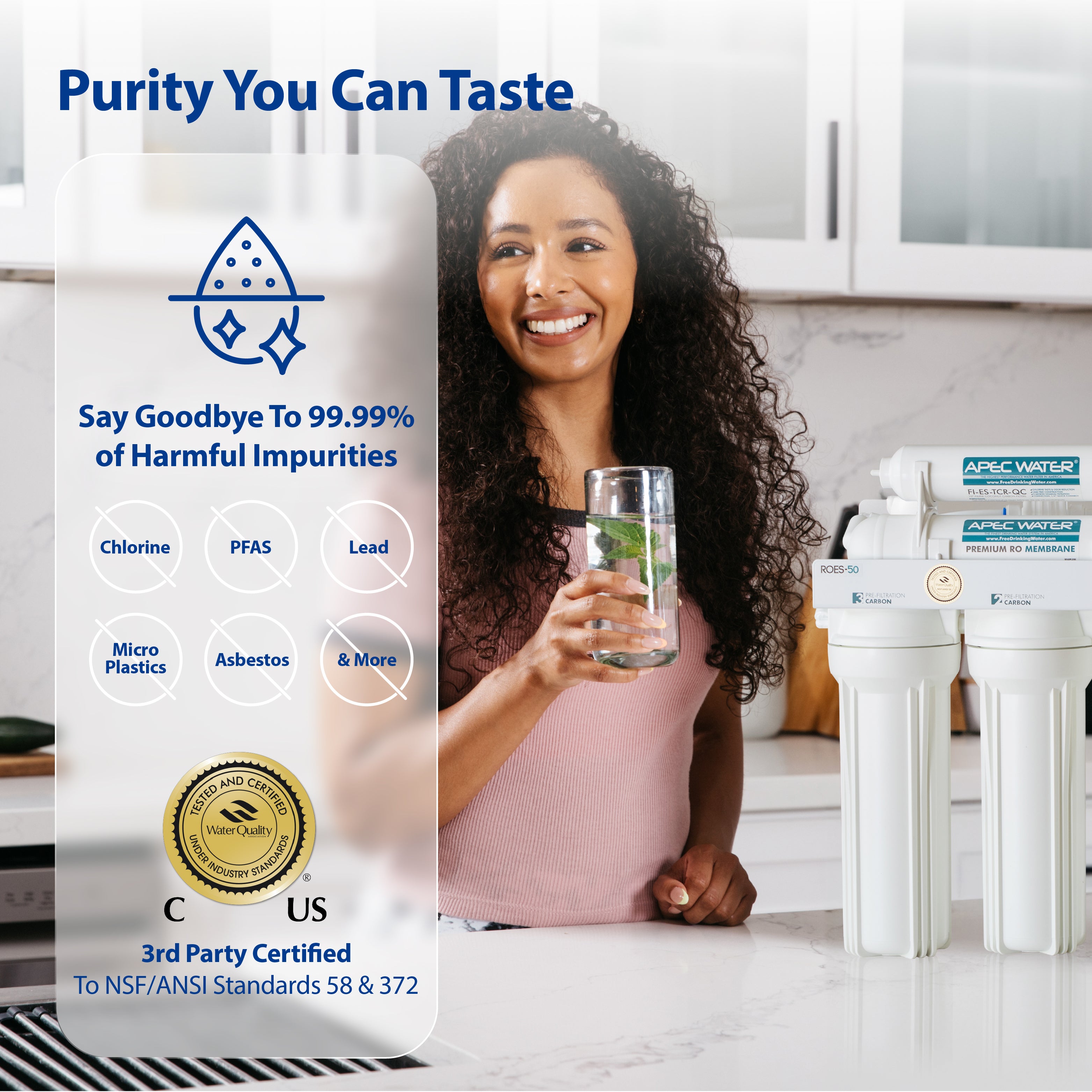 ROES-PH75 - Essence Alkaline Mineral 6-Stage 75 GPD Reverse Osmosis Water Systems for Drinking Water, WQA Certified