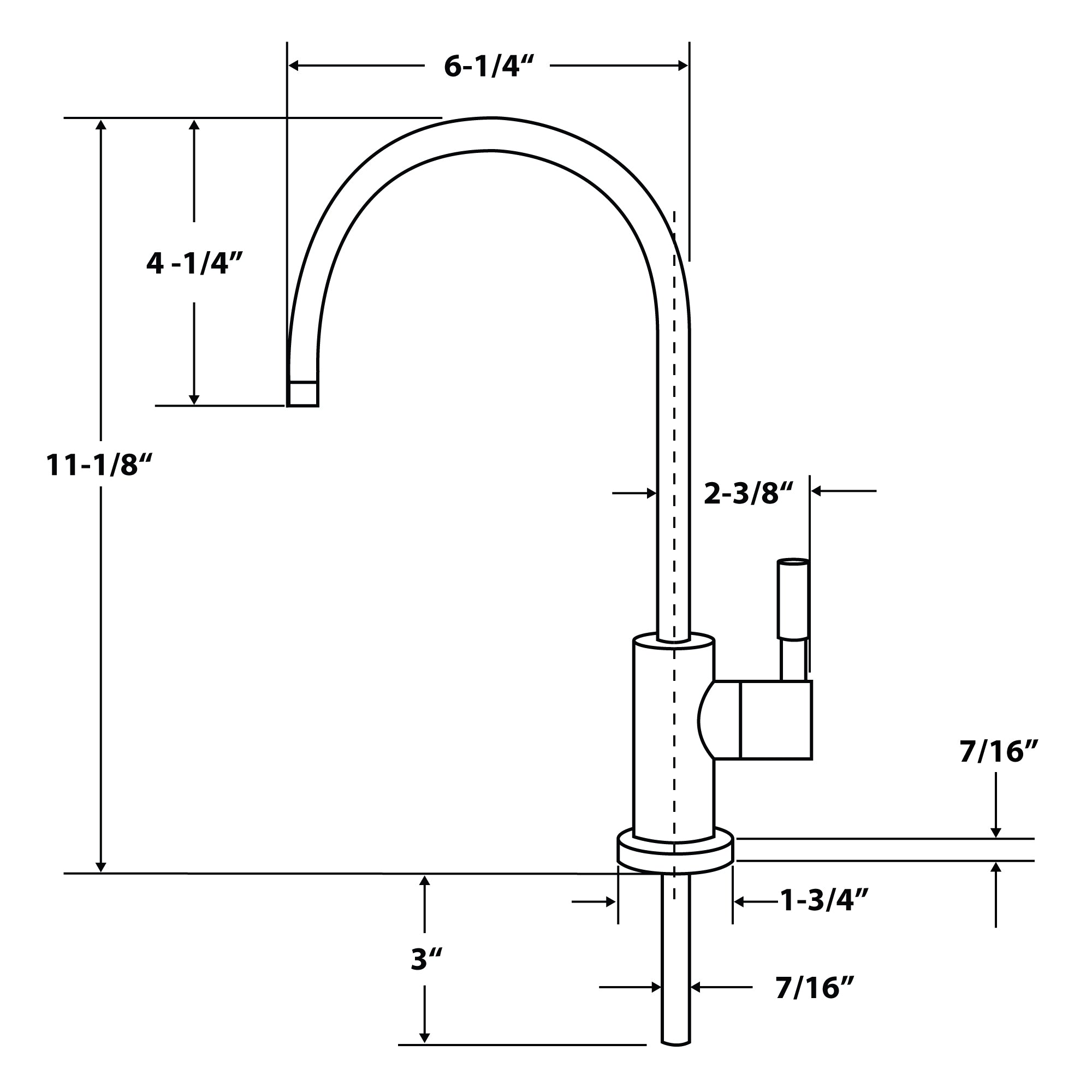 APEC Drinking Water Reverse Osmosis Faucet with Non Air Gap in Gloss Black (FAUCET-CD-GB)