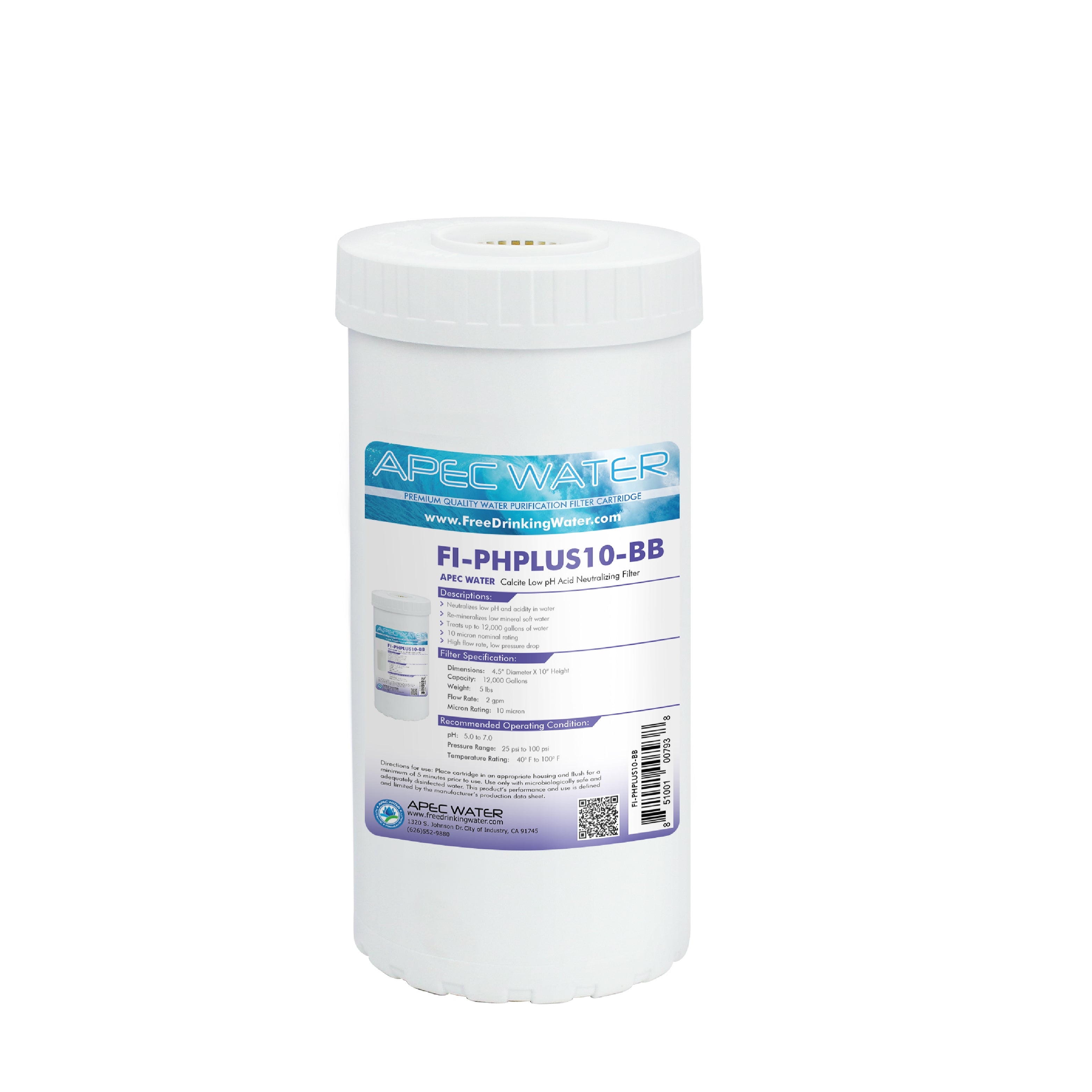 Calcite Low pH Neutralizing Specialty Filter 4.5" x 10 Inch
