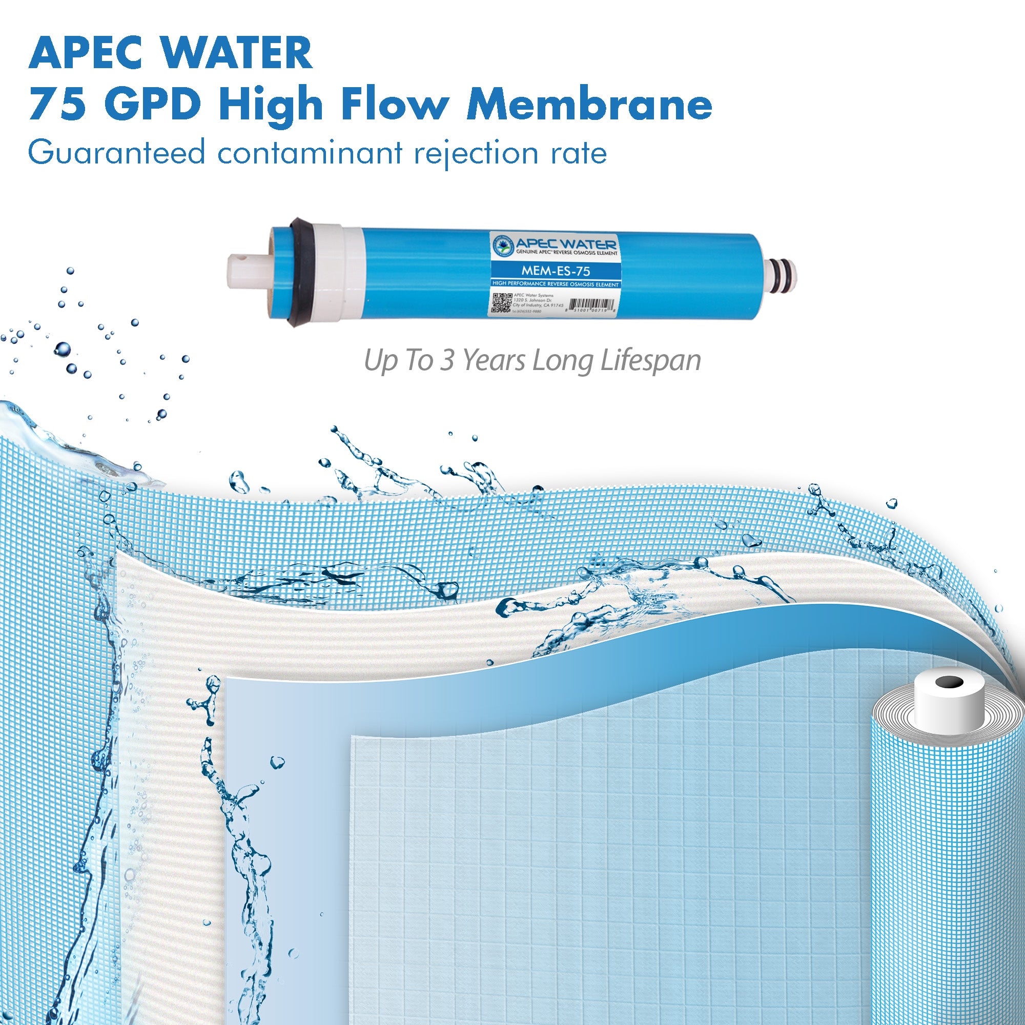APEC RO Replacement Filters Complete Filter Set for ESSENCE 75 GPD ROES-UV75-SS V2 Reverse Osmosis Systems (Stages 1-6)